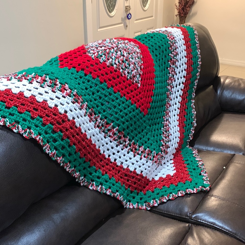 Christmas themed handmade quilt/throw